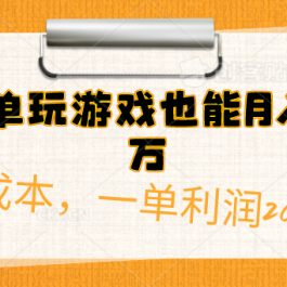 （10354期）简单玩游戏也能月入过万，0成本，一单利润20（附 500G安卓游戏分类系列）