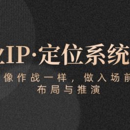 （10309期）商业IP·定位系统课程：带你像 作战一样，做入场 前分析，布局与推演