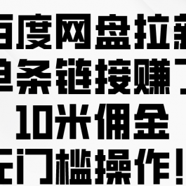 （10304期）百度网盘拉新，单条链接赚了10米佣金，无门槛操作！