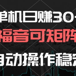 （10277期）单机日赚30+，懒人福音可矩阵，脚本自动操作稳定躺赚