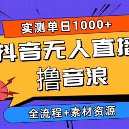 （10274期）2024抖音无人直播撸音浪新玩法 日入1000+ 全流程+素材资源