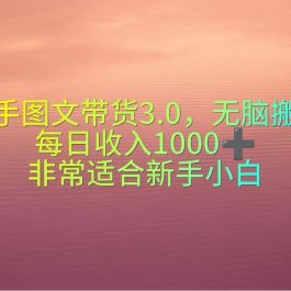 （10252期）快手图文带货3.0，无脑搬运，每日收入1000＋，非常适合新手小白