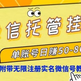 （10217期）微信托管挂机，单号日赚50-80，项目操作简单（附无限注册实名微信号教程）