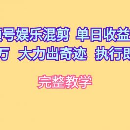 （10122期）视频号娱乐混剪  单日收益最高上万   大力出奇迹   执行即赚