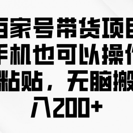 （10121期）百家号带货项目，手机也可以操作，复制粘贴，无脑搬运日入200+