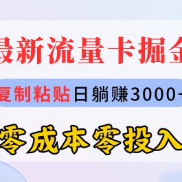 （10832期）最新流量卡代理掘金，复制粘贴日赚3000+，零成本零投入，新手小白有手就行