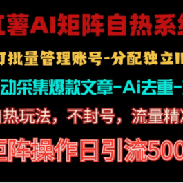 （10828期）红薯矩阵自热系统，独家不死号引流玩法！矩阵操作日引流500+