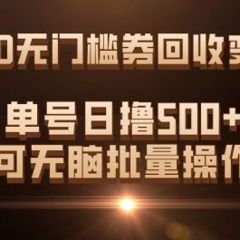 #原创
                                 
                                                                （7527期）PDD无门槛券回收变现，单号日撸500+，可无脑批量操作