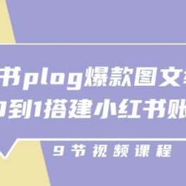 小红书plog爆款图文教程，从0到1搭建小红书账号（9节课）