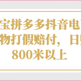 淘宝拼多多抖音电商购物打假赔付，日赚800米以上