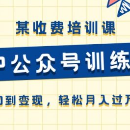 某收费培训课《IP公众号训练营》从0到变现，轻松月入过万！