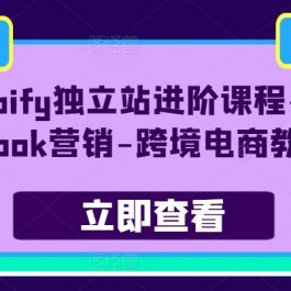 Shopify独立站进阶课程-Facebook营销-跨境电商教程