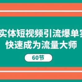 2024实体短视频引流爆单实操课，快速成为流量大师（60节）