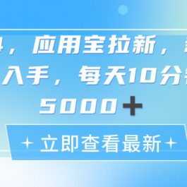 （11236期）2024应用宝拉新，真正的蓝海项目，每天动动手指，日入5000+