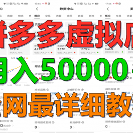 拼多多虚拟电商训练营月入50000+你也行，暴利稳定长久，副业首选