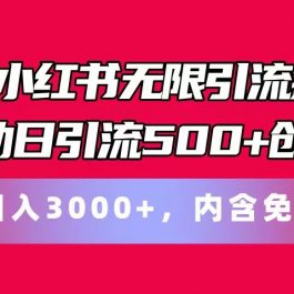 最新小红书无限引流插件全自动日引流500+创业粉 轻松日入3000+，内含免费软件