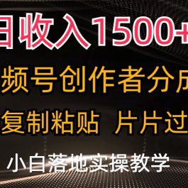 （11339期）日收入1500+，视频号创作者分成，只需复制粘贴，片片过原创，小白也可…