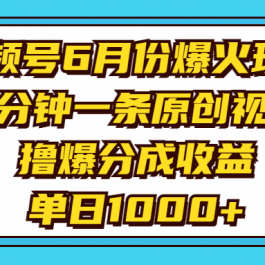 （11298期）视频号6月份爆火玩法，3分钟一条原创视频，撸爆分成收益，单日1000+