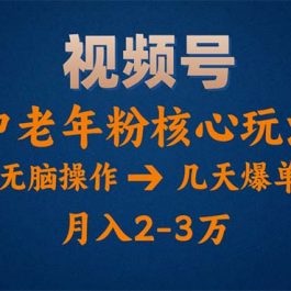 （11288期）视频号火爆玩法，高端中老年粉核心打法，无脑操作，一天十分钟，月入两万