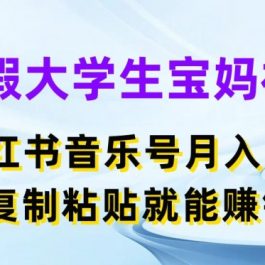 暑假大学生宝妈福利，小红书音乐号月入5000+，复制粘贴就能赚钱