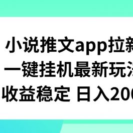 小说推文APP拉新，一键挂JI新玩法，收益稳定日入200+